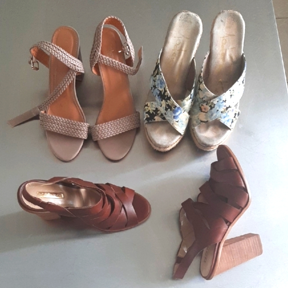 DEAL🔥3 PAIR BUNDLE👡Sz 8, 8.5 Strappy Heeled Sandals